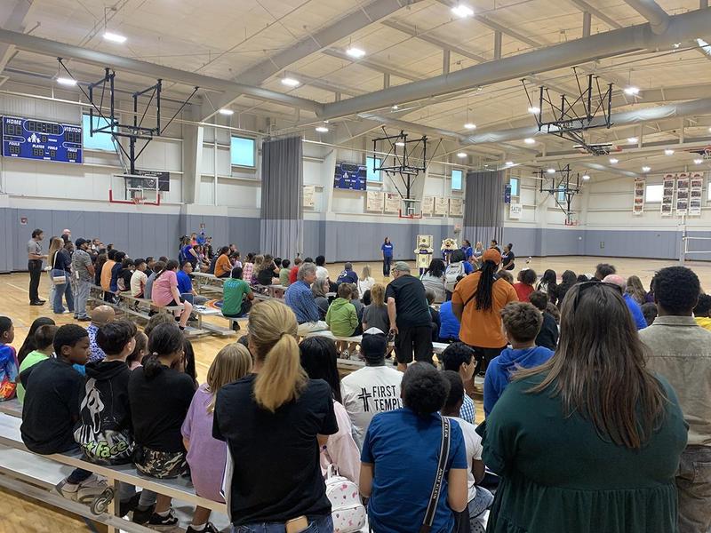 The crowd listens to the welcome at Wildcat Mentor kickoff 2025