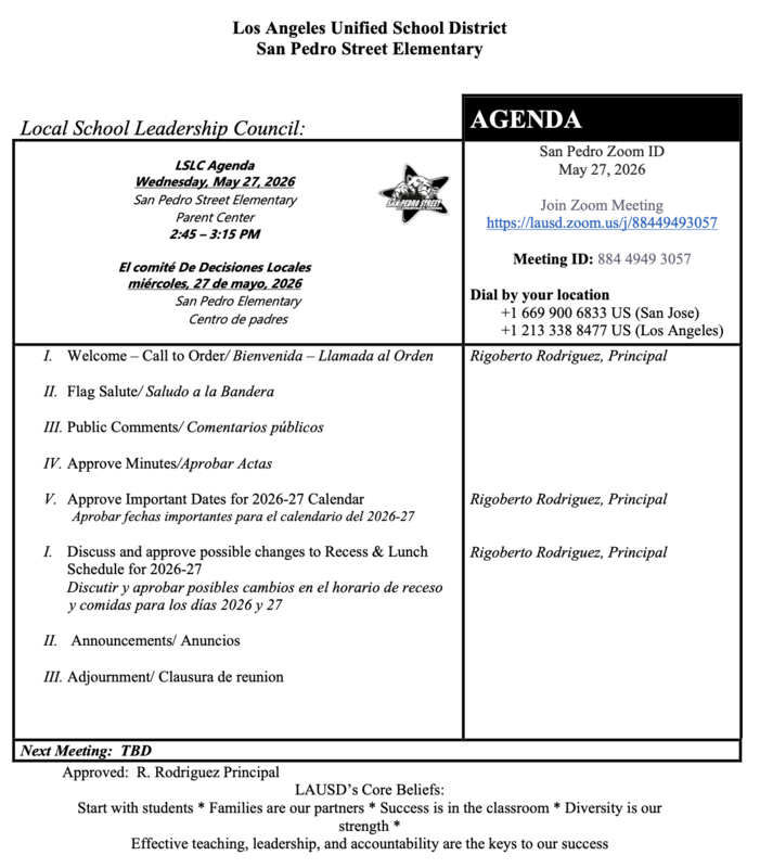 Agenda