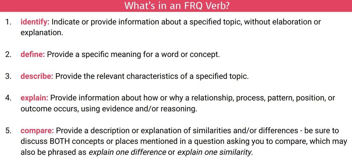 frq task verbs