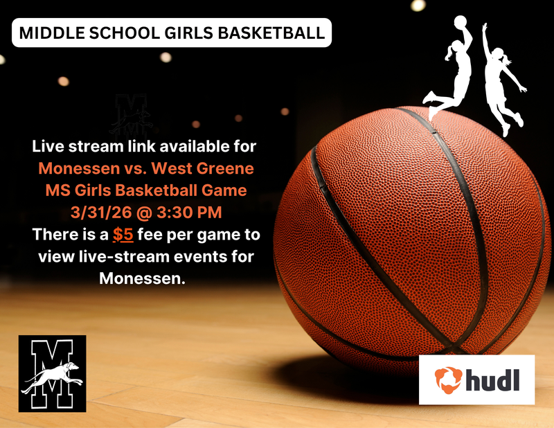 Monessen vs. West Greene- Girls MS Basketball Game-3/31/26 @ 3:30 PM Featured Photo