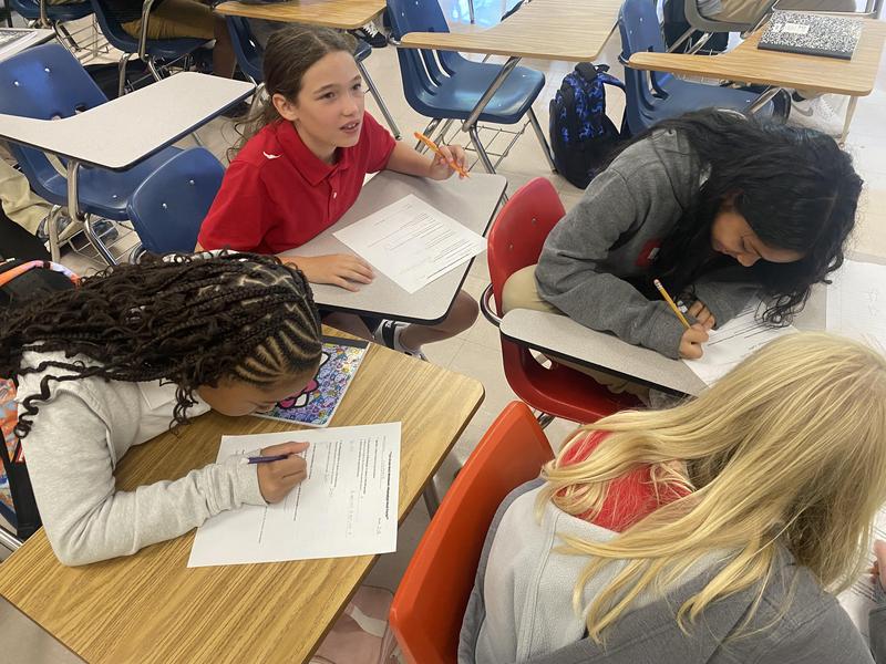 Northeast Middle School Students Doing Classwork