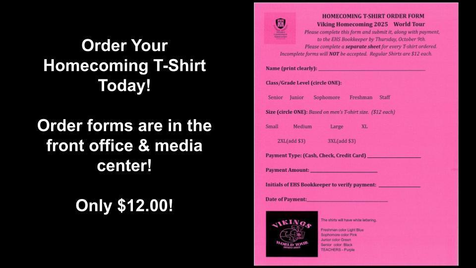Order Your 2025 Homecoming   T-Shirt Today! Image