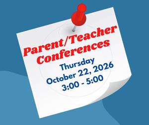 graphic of sticky note announcing conferences