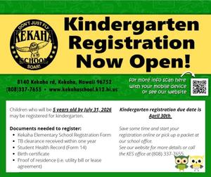 Kinder Registration Flyer
