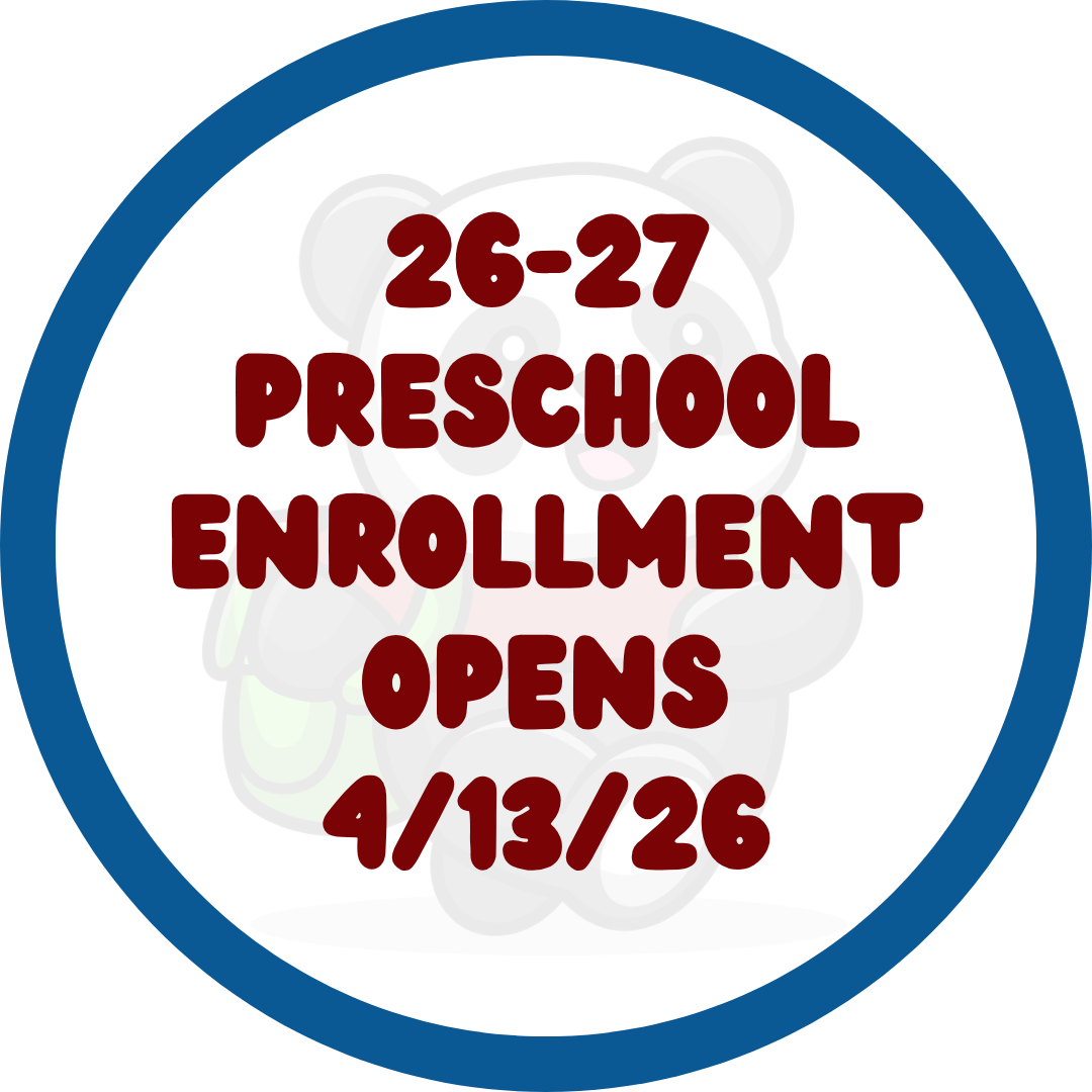 2026-2027 Preschool Registrations opens on April 13, 2026
