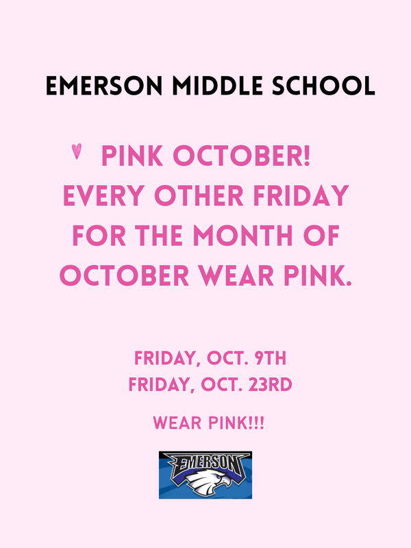 Emerson Pink October - Wear Pink Friday October 9th or October 23rd