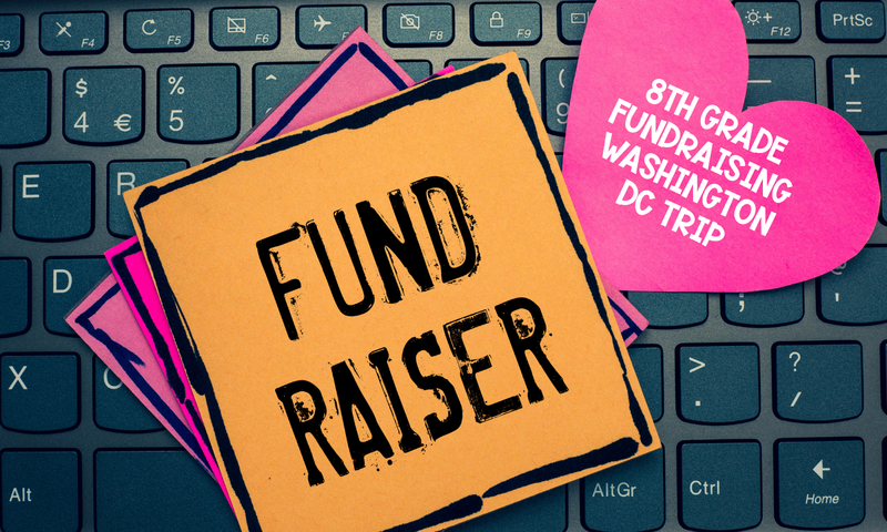 Computer keyboard with a sticky note on it that says Fund Raiser