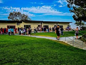 parents ask questions as they navigate first day