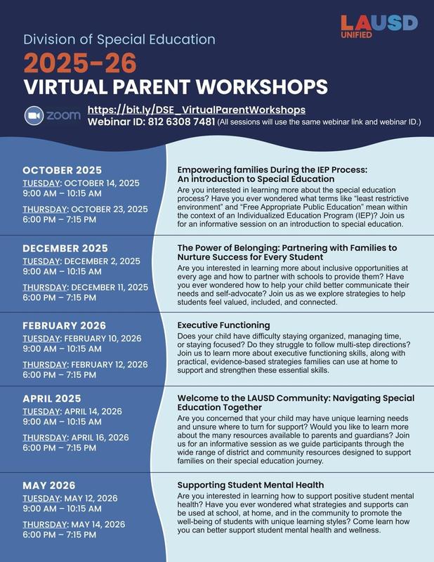 LAUSD Parent Workshops