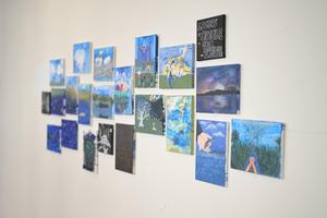 student artwork displayed on a wall at tuition-free charter school HCIS