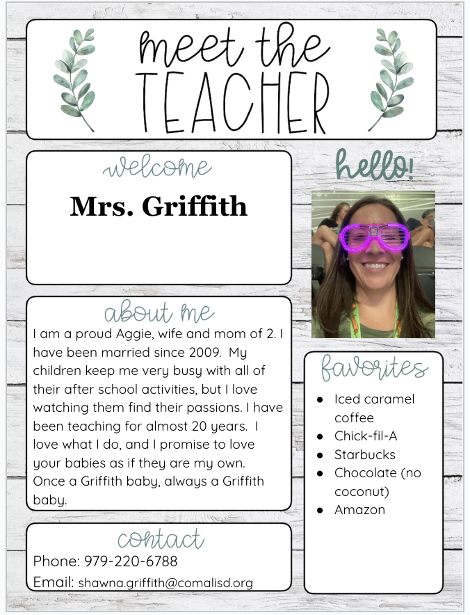 Mrs. Griffith's Info