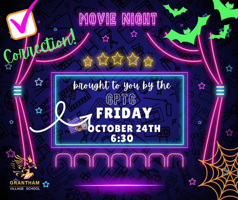 GPTG movie night Friday October 24th