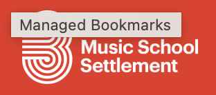 Third Street Music School logo in white on a red background