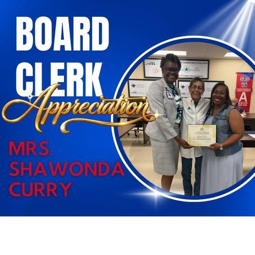 Mrs. Curry was recognized at last night's Board Meeting for her dedication, professionalism, and commitment to excellence! Please join us in showing appreciation for all she does!