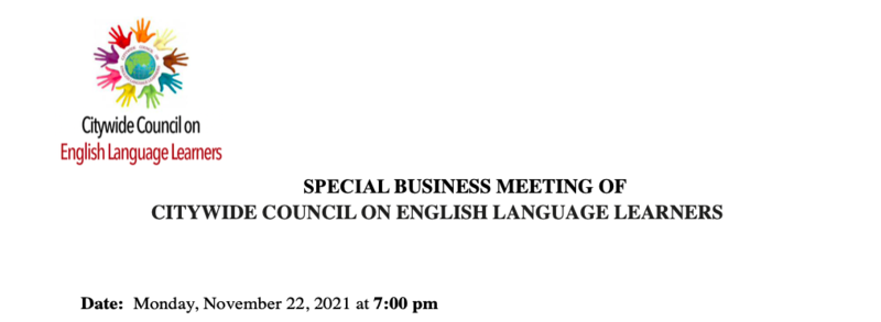 ***City Wide Council On English Language Learners*** Featured Photo