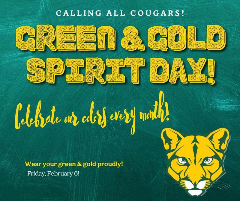 Green and Gold Spirit Day - February 6th