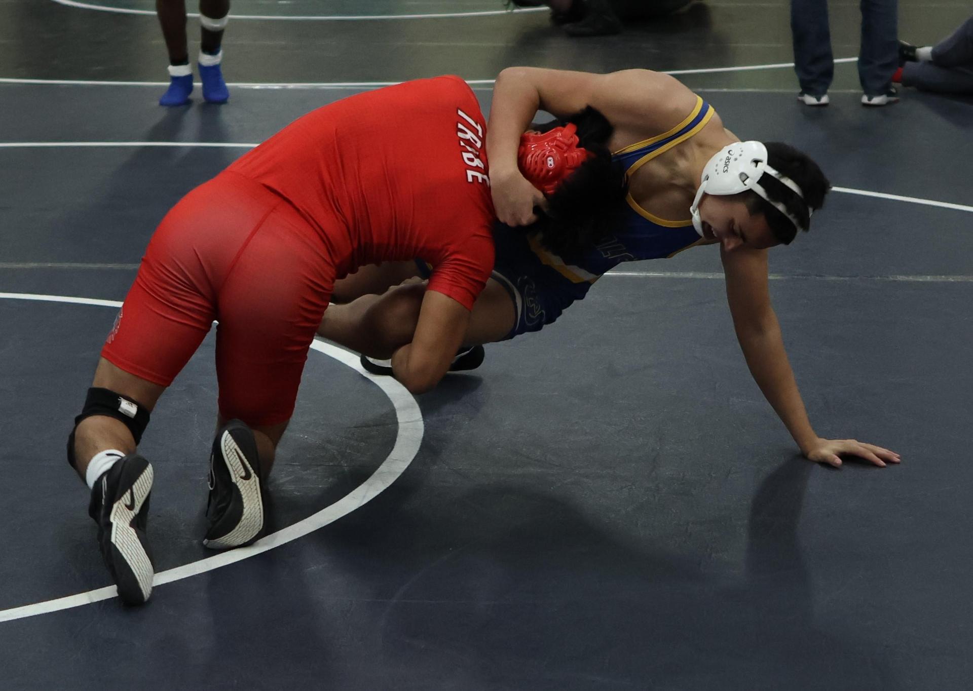 Boys wrestling in the Liberty Duals event 75