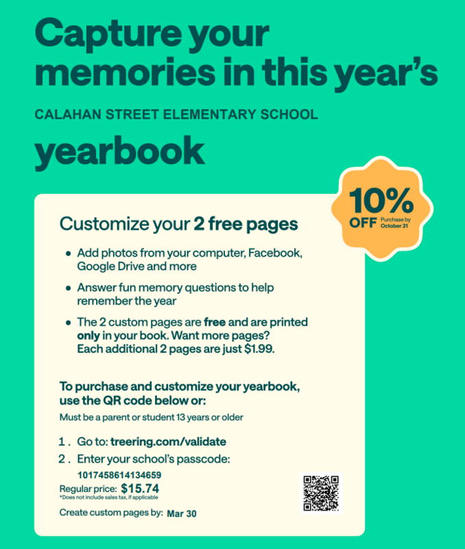 yearbook pre sale flyer in green