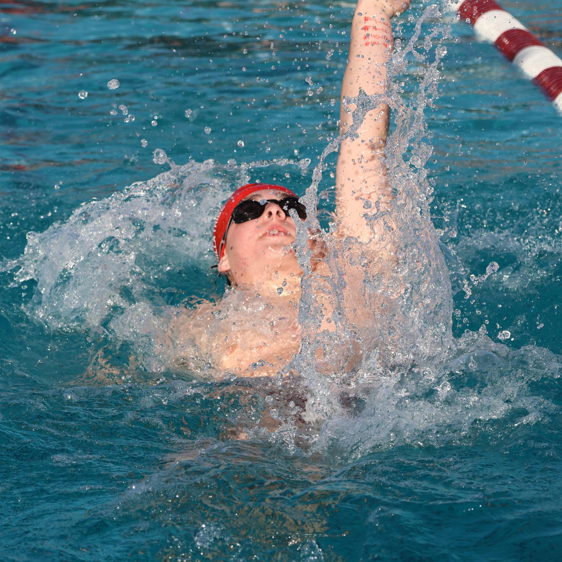 Dyllan Lopez swimming