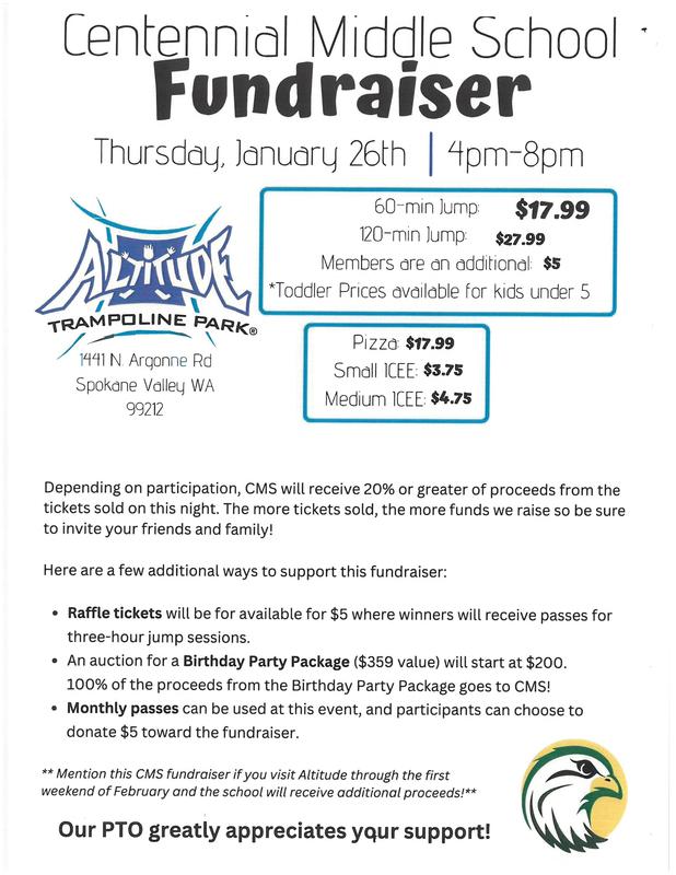 Don't Forget! CMS Fundraiser at Altitude Trampoline Park Jan 26, 2023 Featured Photo