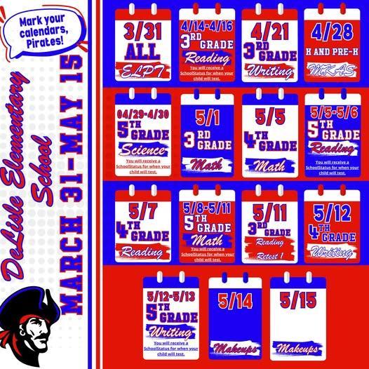 Spring Testing Dates