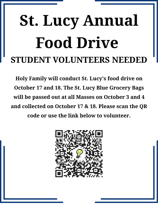 St. Lucy Food Drive Featured Photo