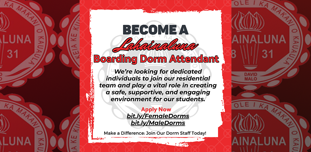 Boarding Dorm Attendant Job Listing Flyer