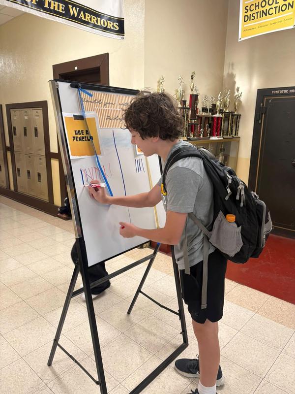 placing his tally vote