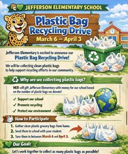 Details for the plastic bag recycling drive