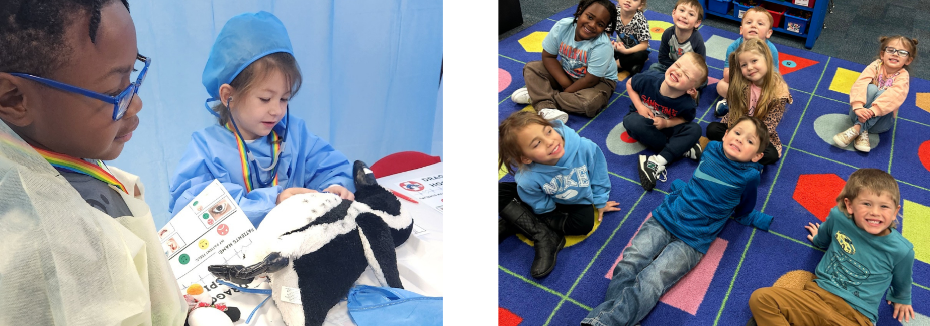 Students participate in fun, interactive class assignments.