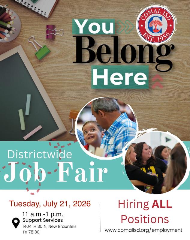 Summer Job Fair graphic with date and time July 21, 2026