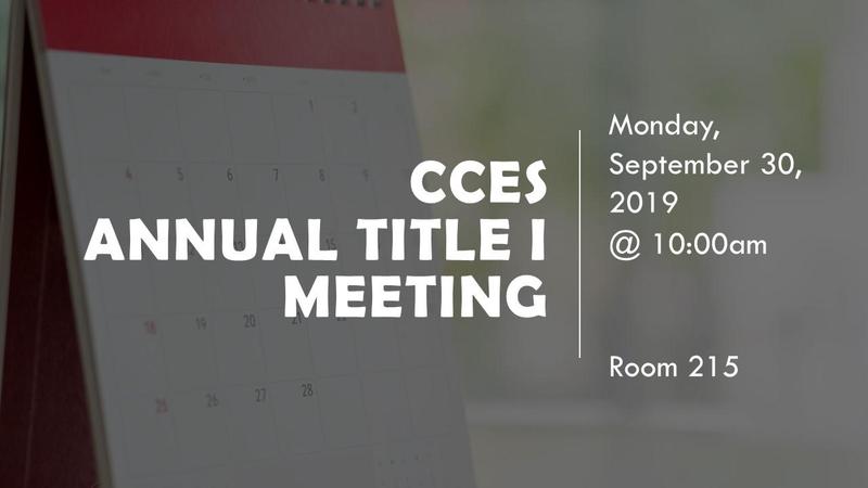 CCES Annual Title I Meeting Featured Photo