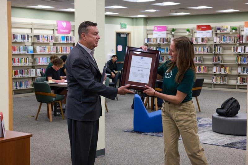 Supervisor Joel Anderson and teacher Lisa Gore