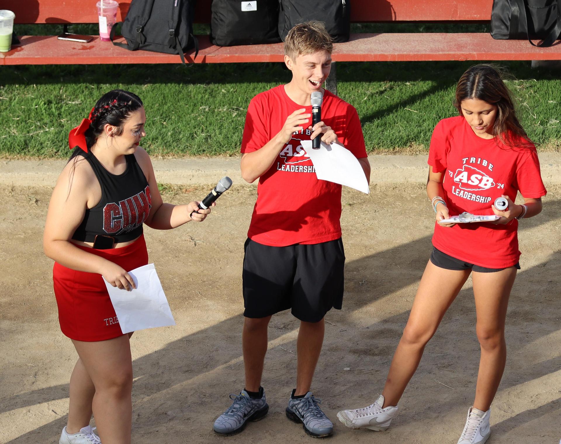 Students and staff enjoying the back to school rally