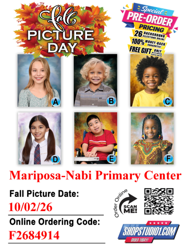 Picture Day is Friday, October 2nd