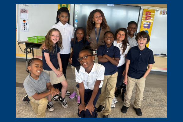 Lower School students with their teacher.