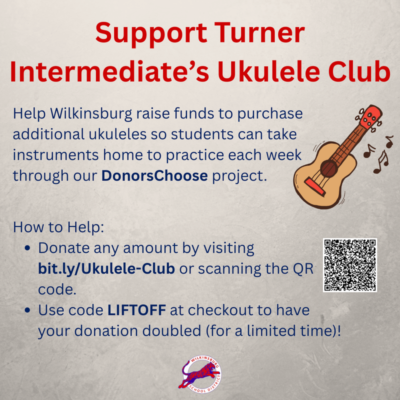 supporting Turner Intermediate's Ukulele Club Flyer