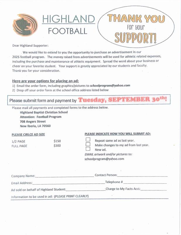 homecoming ad form 2025