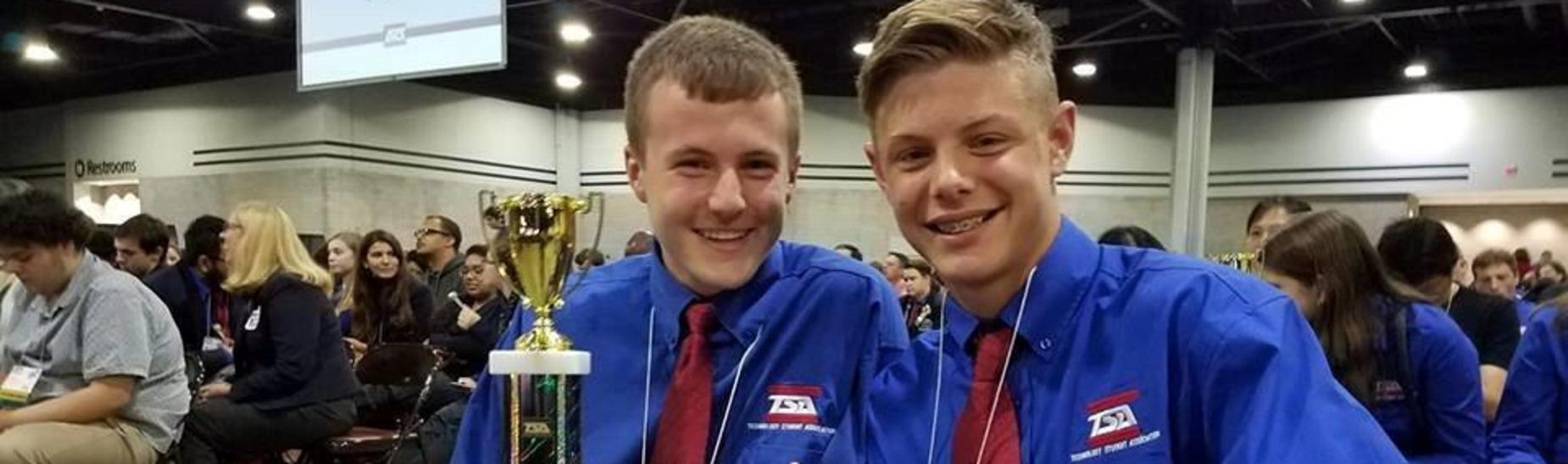 Cayden Wright and Parker Gregg take 1st place at TSA Nationals. Congratulations!