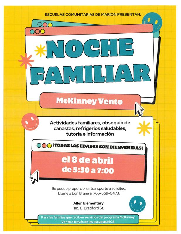flier - MCS McKinney Vento Family Night - April 2026