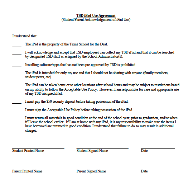 TSD iPad Program – Action Required