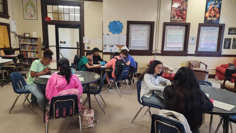 Ross's class in the Library