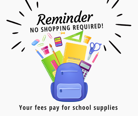 No School Supplies Needed