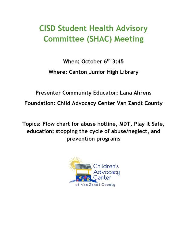 SHAC Meeting Information