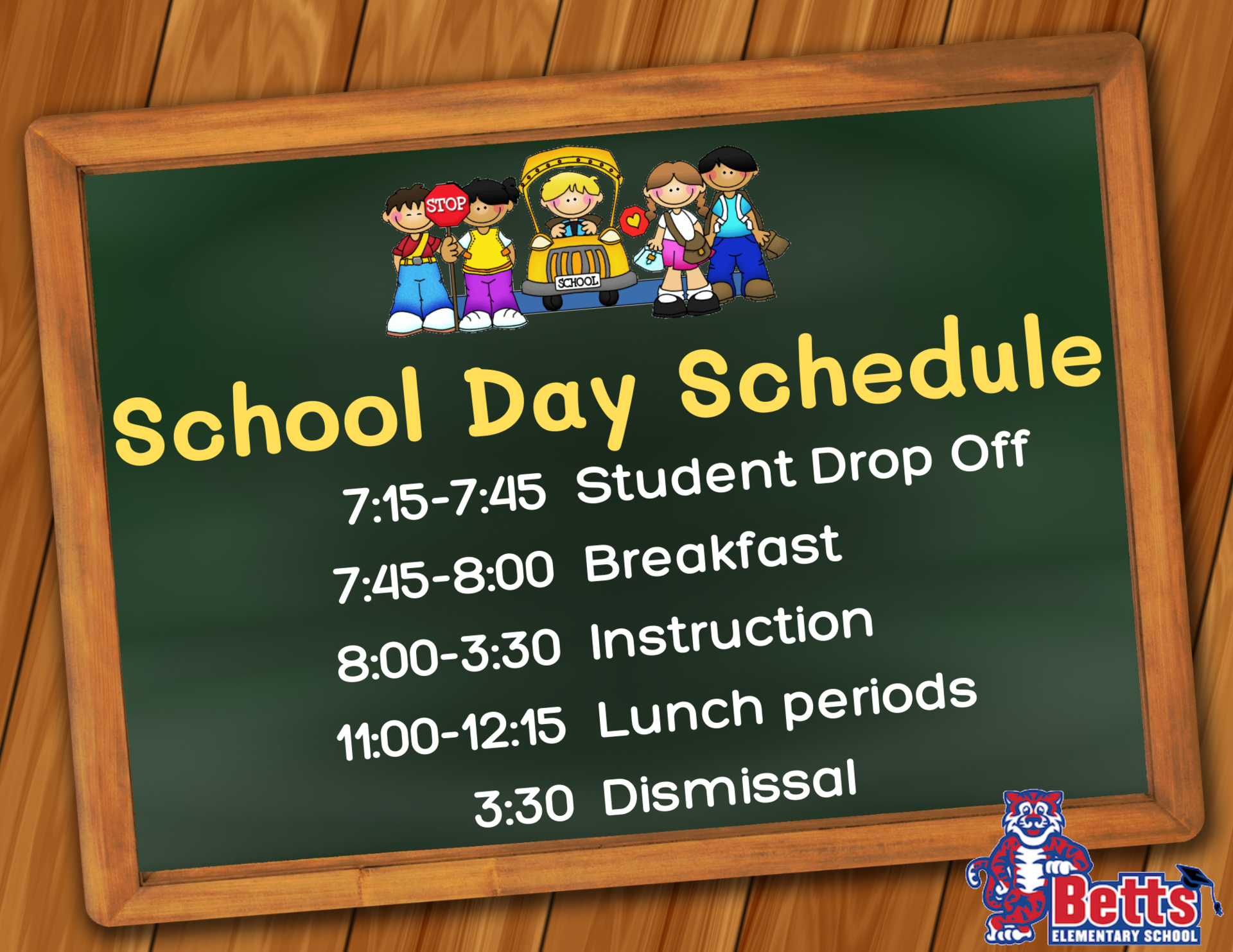 Image of Betts School Day schedule