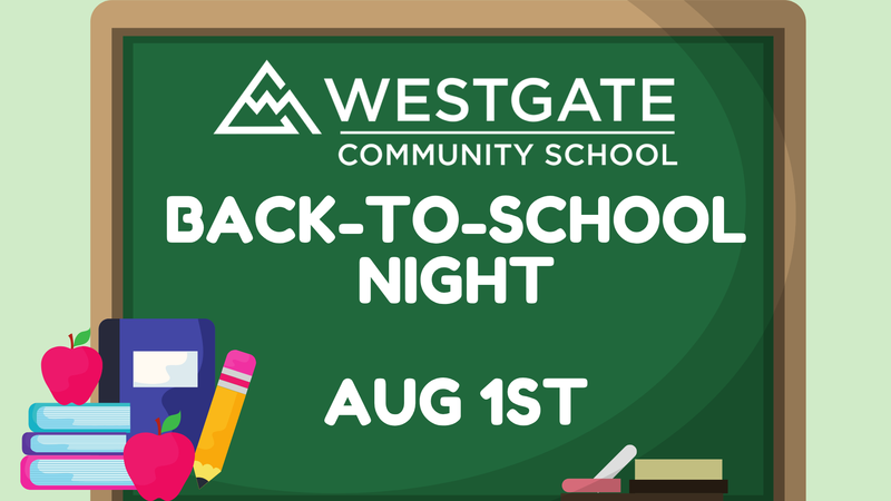 Blackboard image with Back-to-School Night - Aug 1st