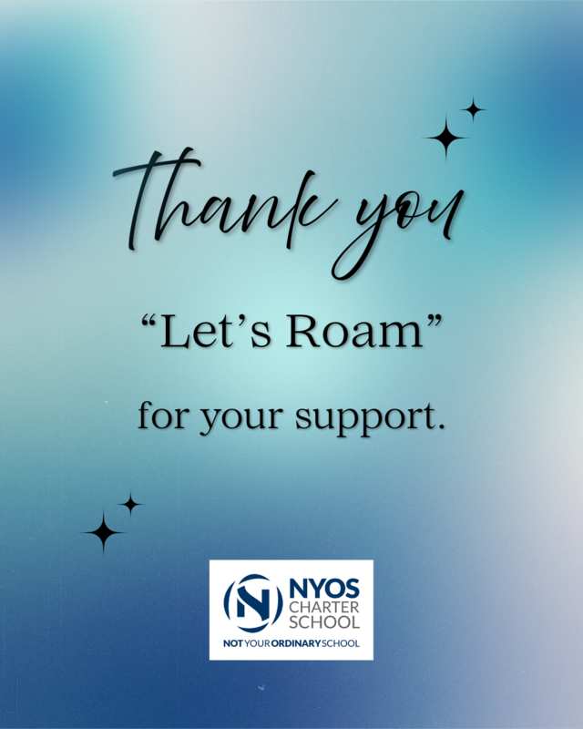 Thank you "Let's Roam" for your voucher donations to NYOS!