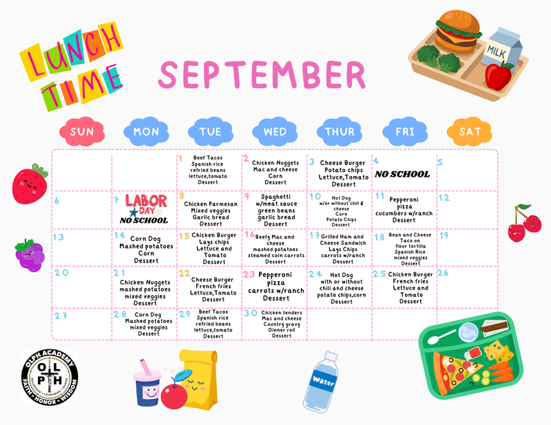 September Lunch Menu