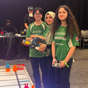 Girls posing at VEX