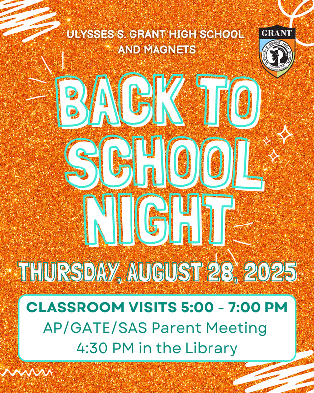 Back to School Night - Thursday, Aug. 28, 2025, 5-7 PM